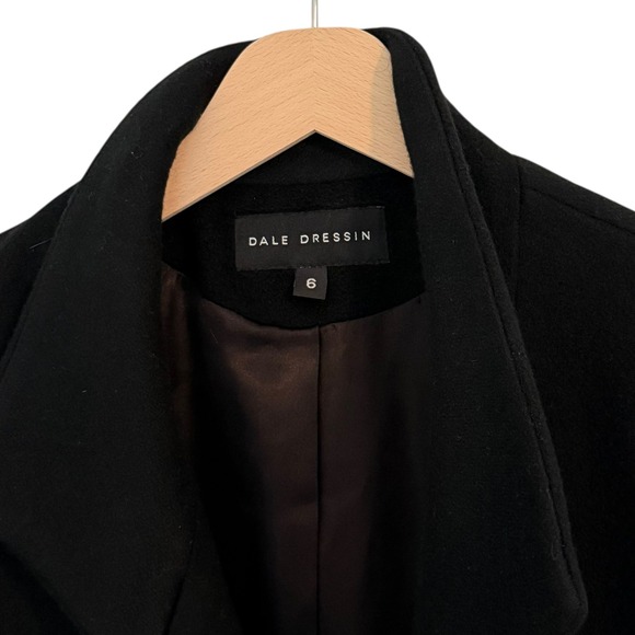 Vintage 90s Dale Dressin 100% Cashmere Coat Black Made in USA Minimalist Size 6 - Picture 3 of 7
